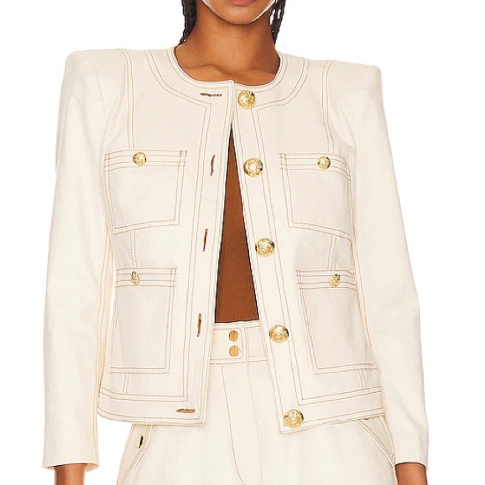 Veronica Beard Ferazia Jacket Ecru 4 NWT